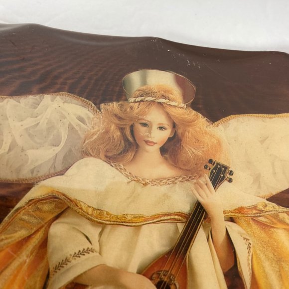 Vintage Wood Angel Plaque Lacquered Glossy Wooden - Picture 4 of 7